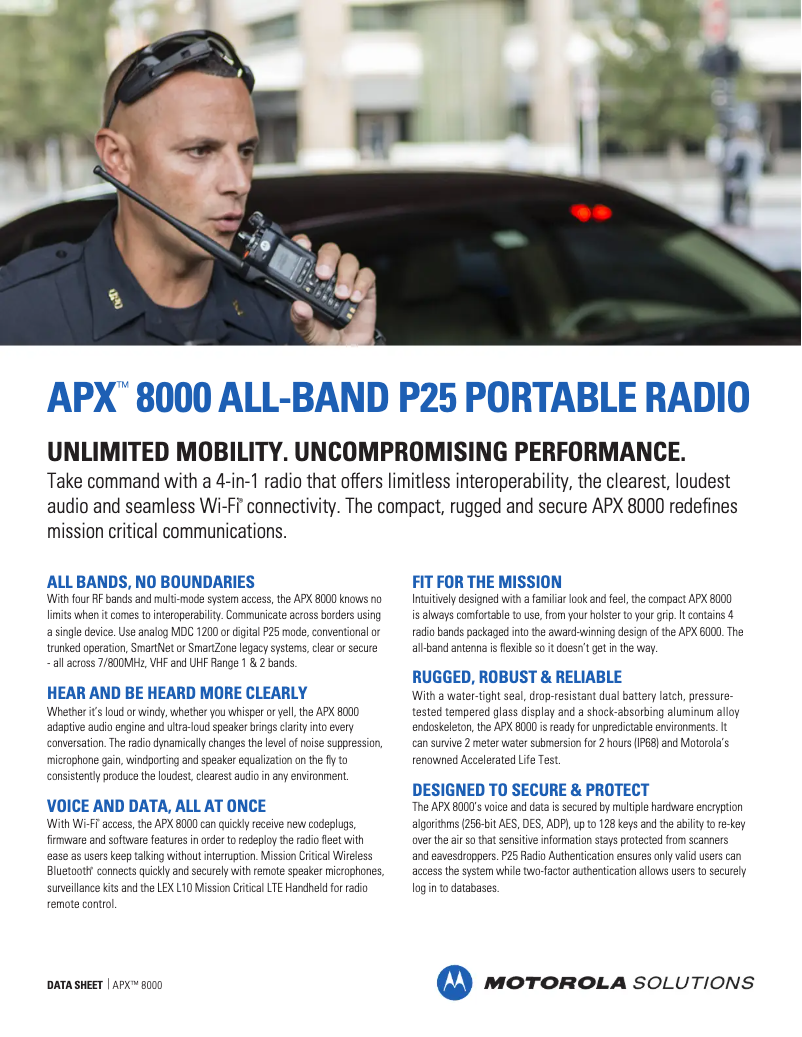 Image de la première page du manuel de l'appareil APX 8000