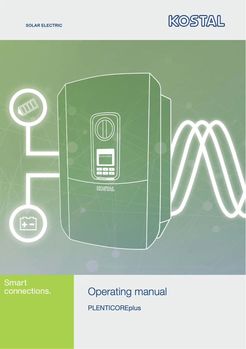 Page 1 de la notice Manuel utilisateur Kostal Plenticore Plus 8.5
