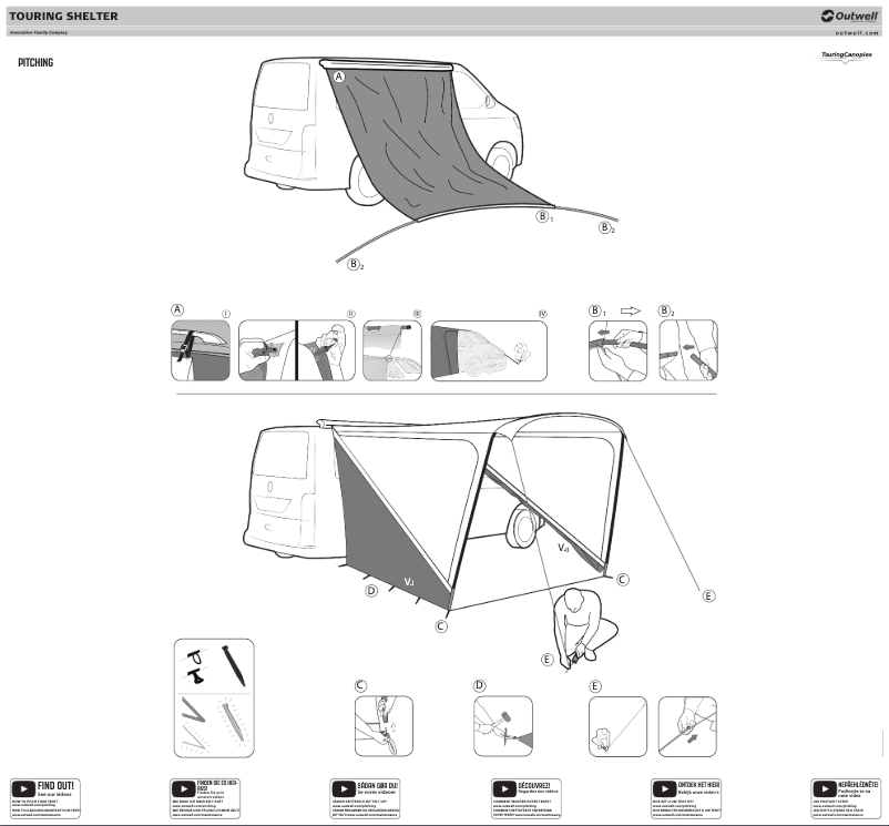 Page 1 de la notice Manuel utilisateur Outwell Touring Shelter