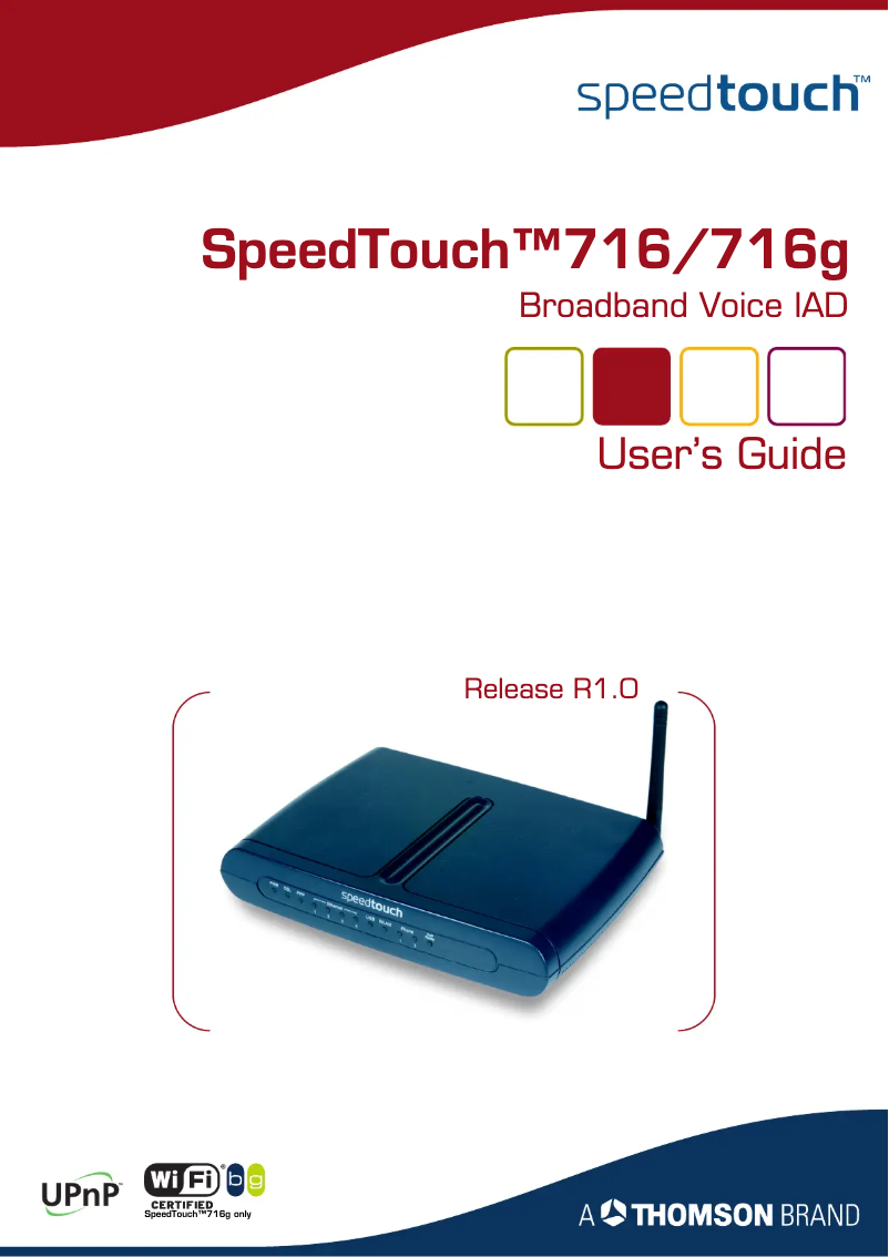 Image de la première page du manuel de l'appareil SpeedTouch 716g