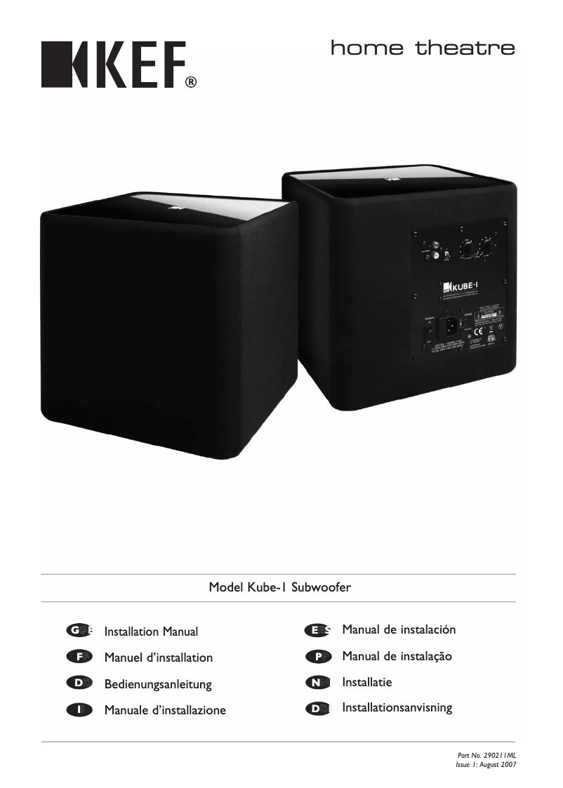 Page n°1 - Manuel utilisateur KEF Kube-1