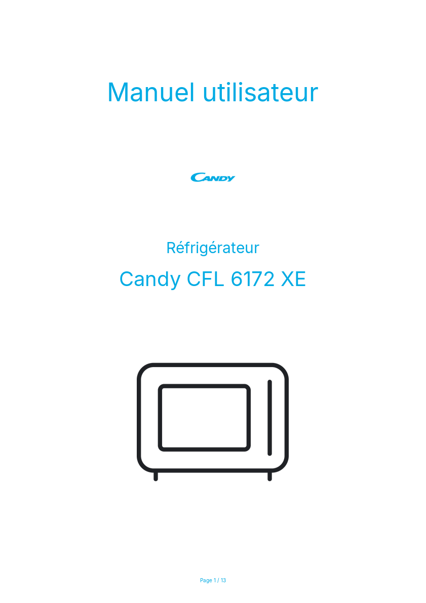 Image de la première page du manuel de l'appareil CFL 6172 XE
