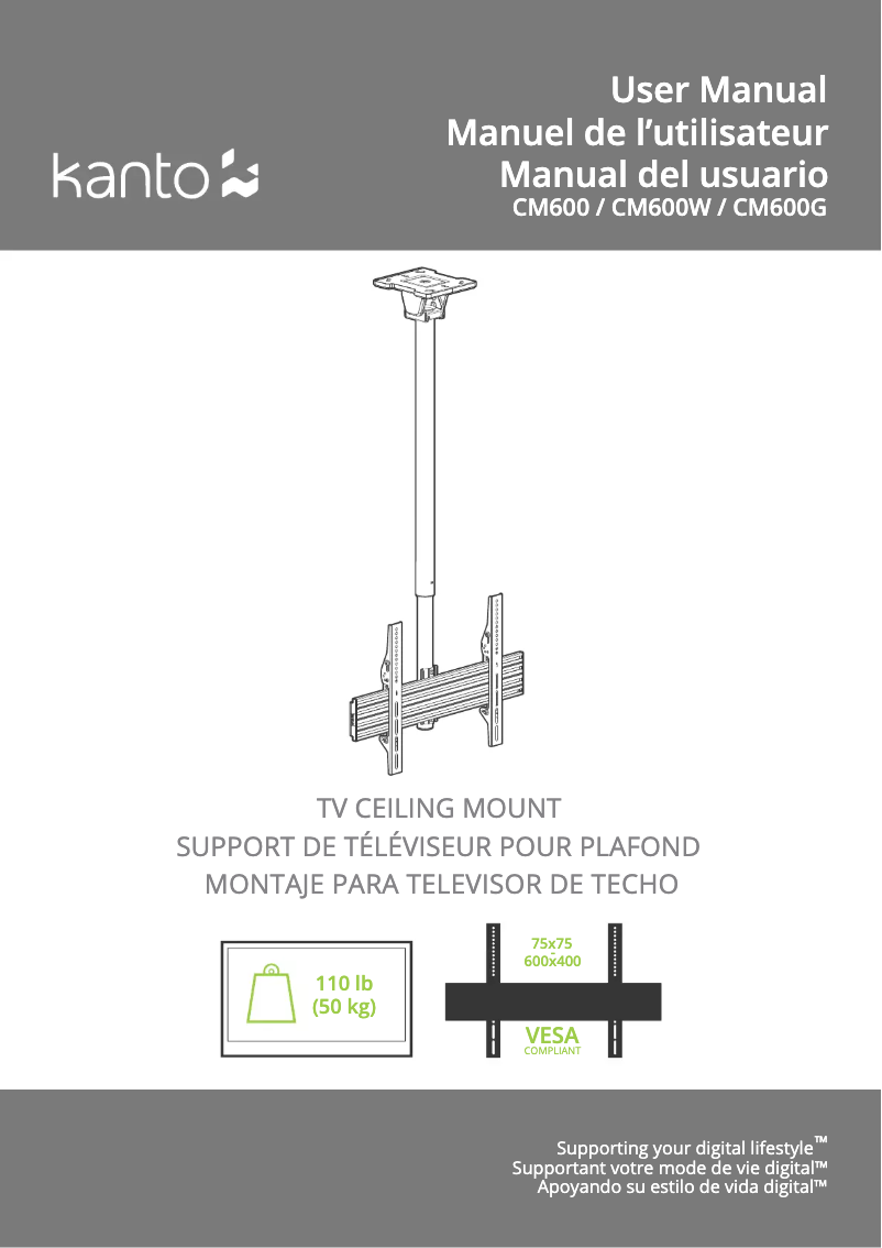 Page 1 de la notice Manuel utilisateur Kanto CM600G