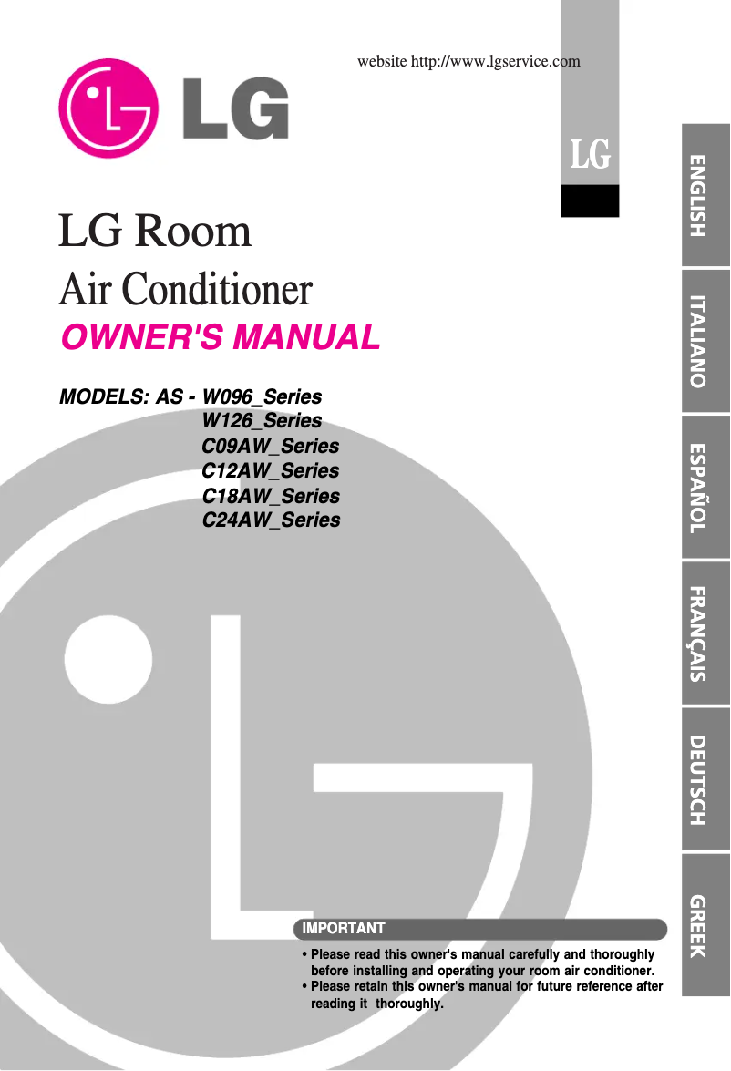 Image de la première page du manuel de l'appareil ASNW126UWH0