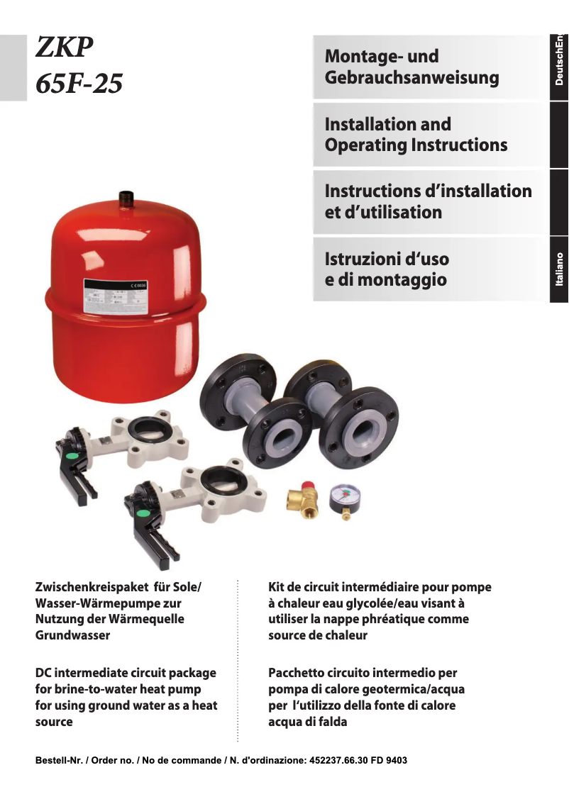 Page n°1 - Manuel utilisateur Dimplex WSI 65TU