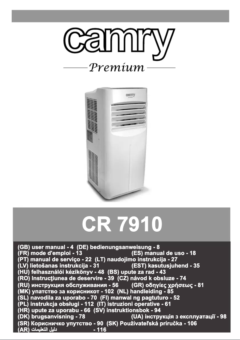 Image de la première page du manuel de l'appareil CR 7910