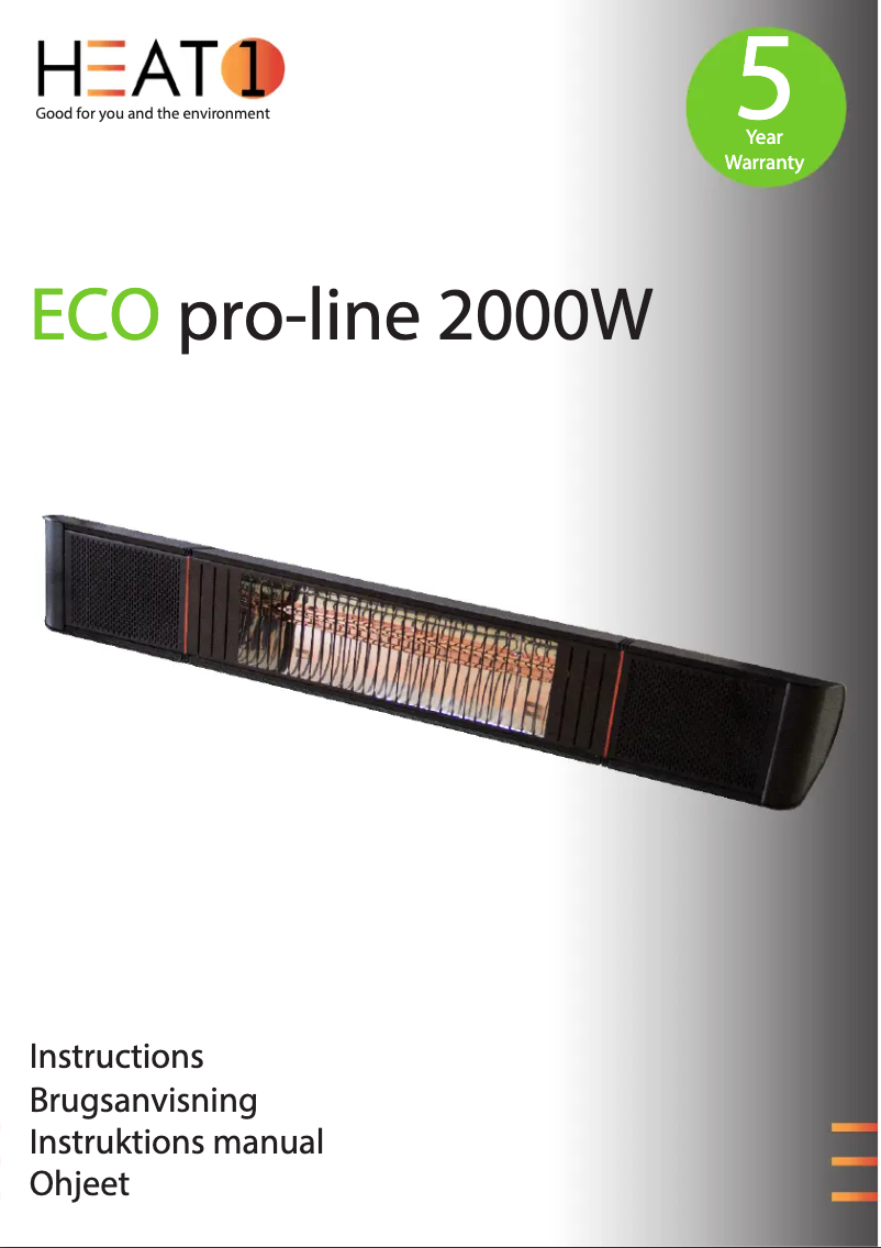 Page 1 de la notice Manuel utilisateur Heat1 ECO pro-line 2000W