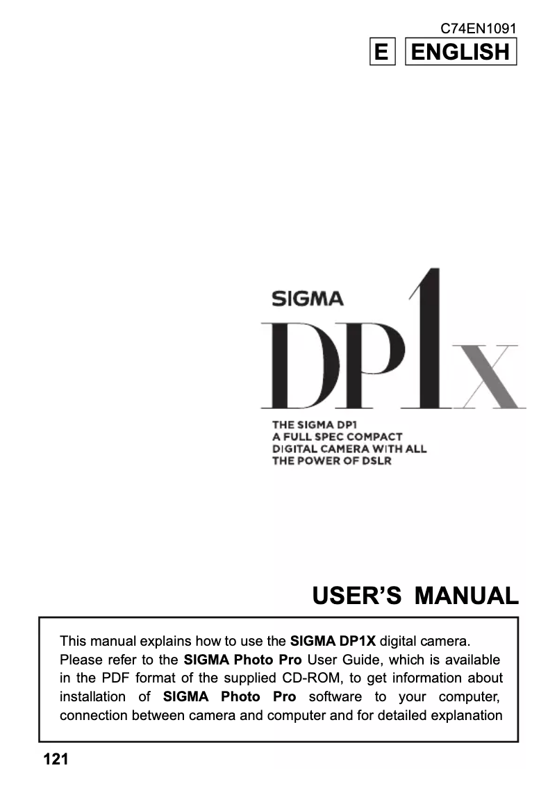 Page 1 de la notice Manuel utilisateur Sigma DP1 X