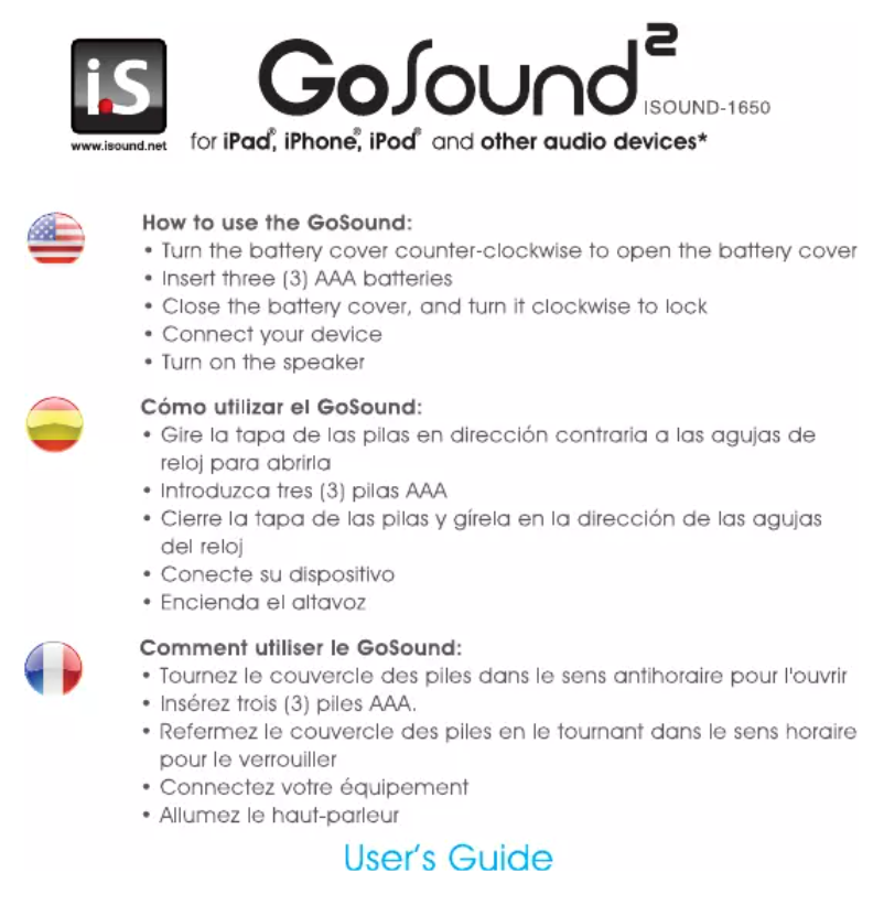 Page n°1 - Manuel utilisateur dreamGEAR ISOUND-1650