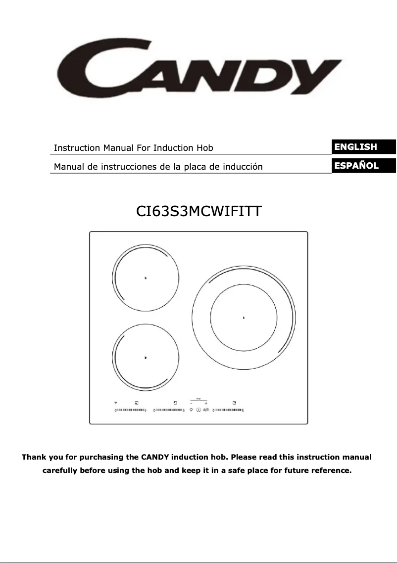 Page 1 de la notice Manuel utilisateur Candy CI63S3MCWIFITT