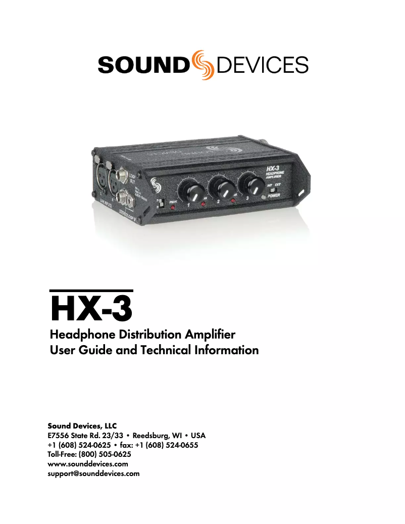Image de la première page du manuel de l'appareil HX-3