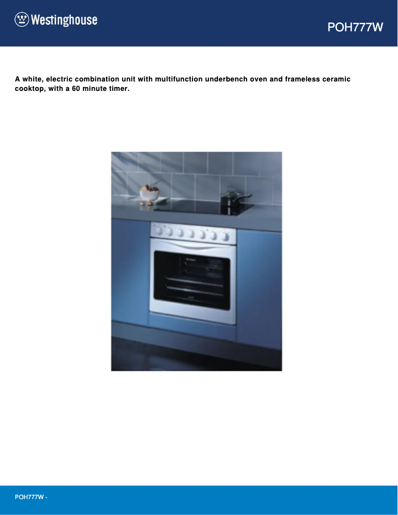 Page n°1 - Manuel utilisateur Westinghouse POH777W