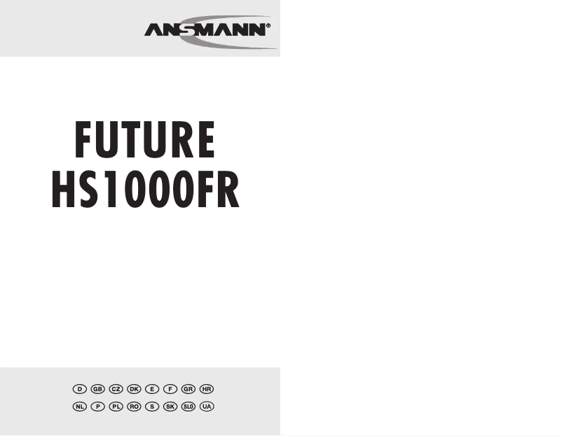 Page 1 de la notice Manuel utilisateur Ansmann 1600-0055