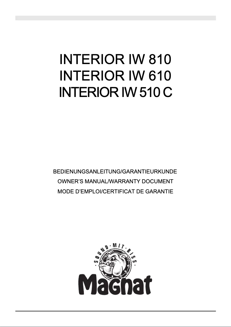 Page 1 de la notice Mode d'emploi Magnat Interior IW 610