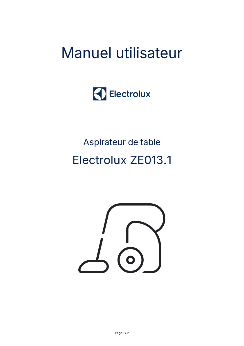 Image de la première page du manuel de l'appareil ZE013.1