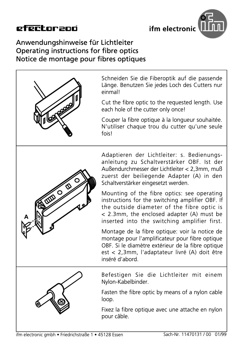 Page 1 de la notice Manuel utilisateur IFM E20767