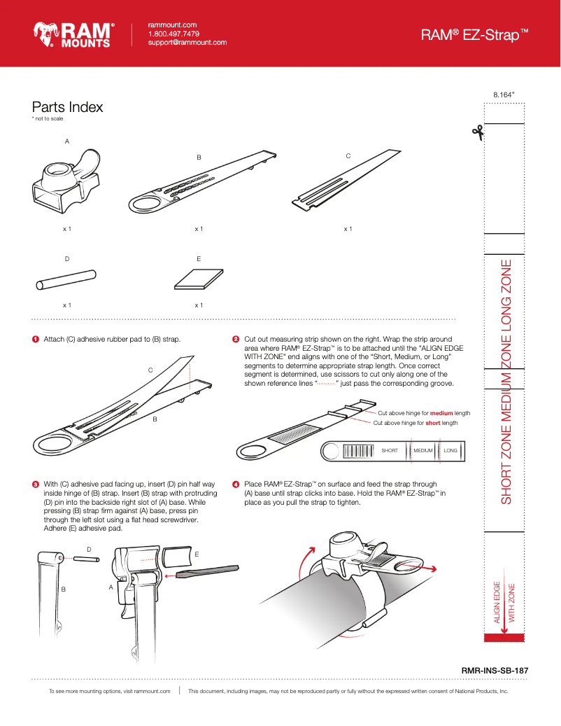 Page n°1 - Manuel utilisateur RAM Mount RAP-SB-187-MA14