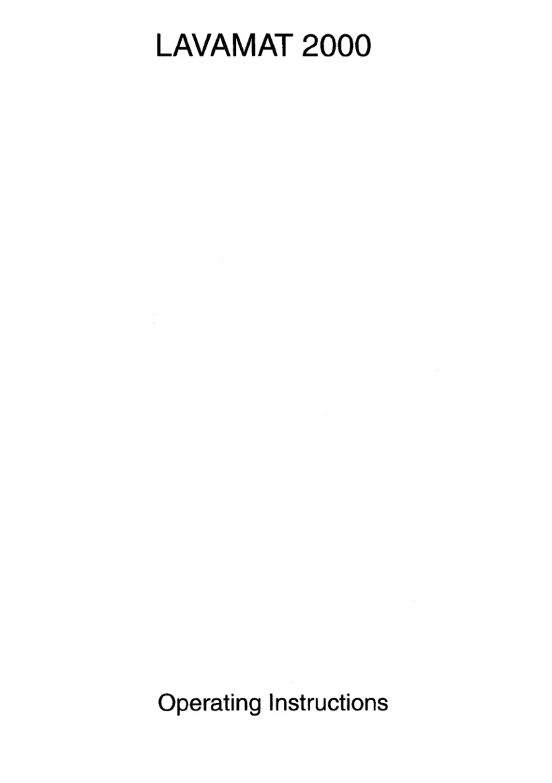Page 1 de la notice Manuel utilisateur AEG Lavamat 2000
