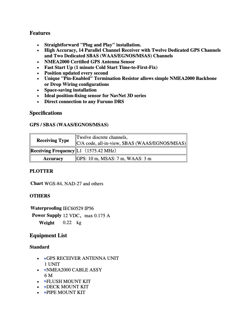 Page n°1 - Manuel utilisateur Furuno GP-330B