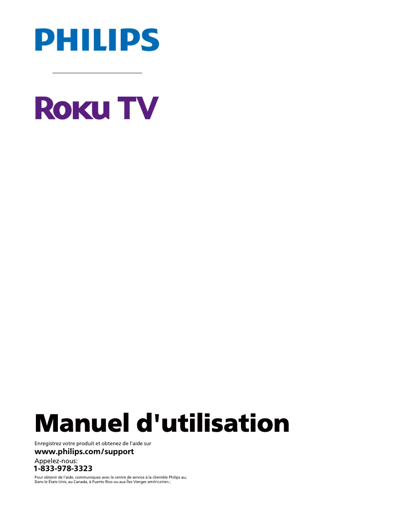 Page 1 of the manual User Manual Philips Roku 40PFL6543