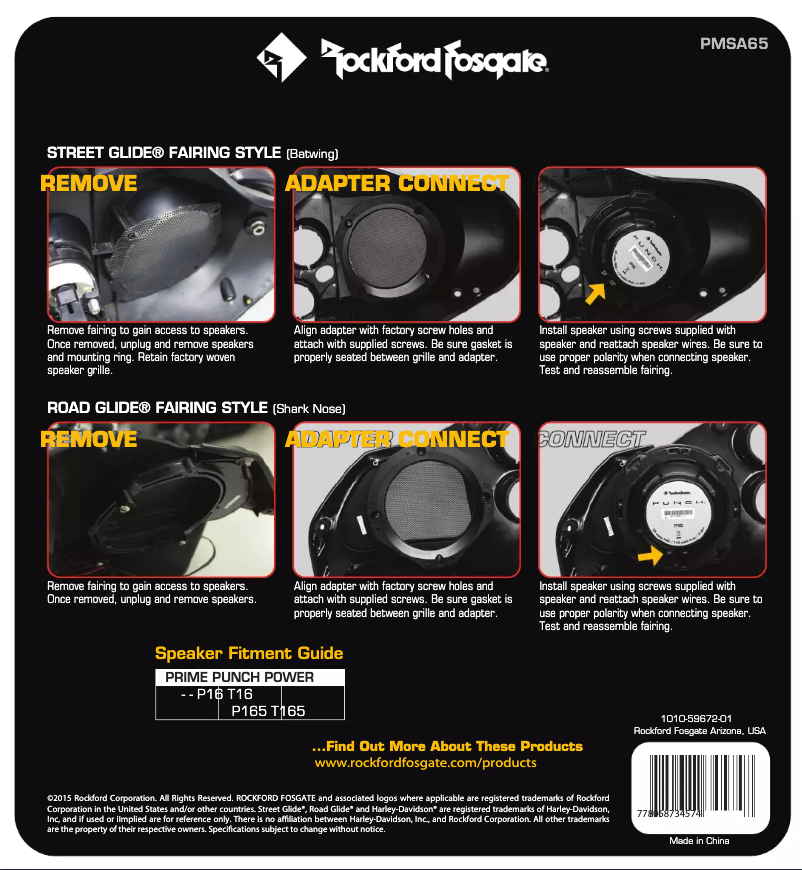 Page 1 de la notice Guide d'installation Rockford Fosgate Punch PBR300X4