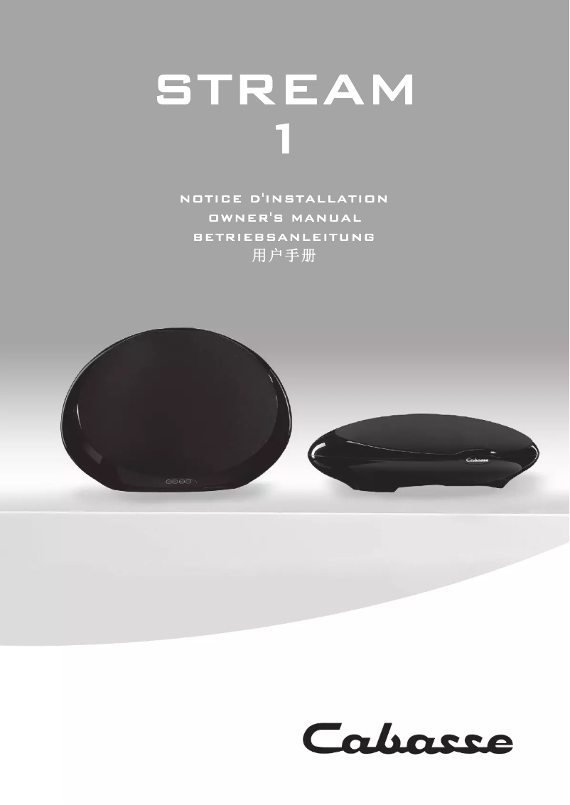 Page 1 of the manual User Manual Cabasse Stream 1