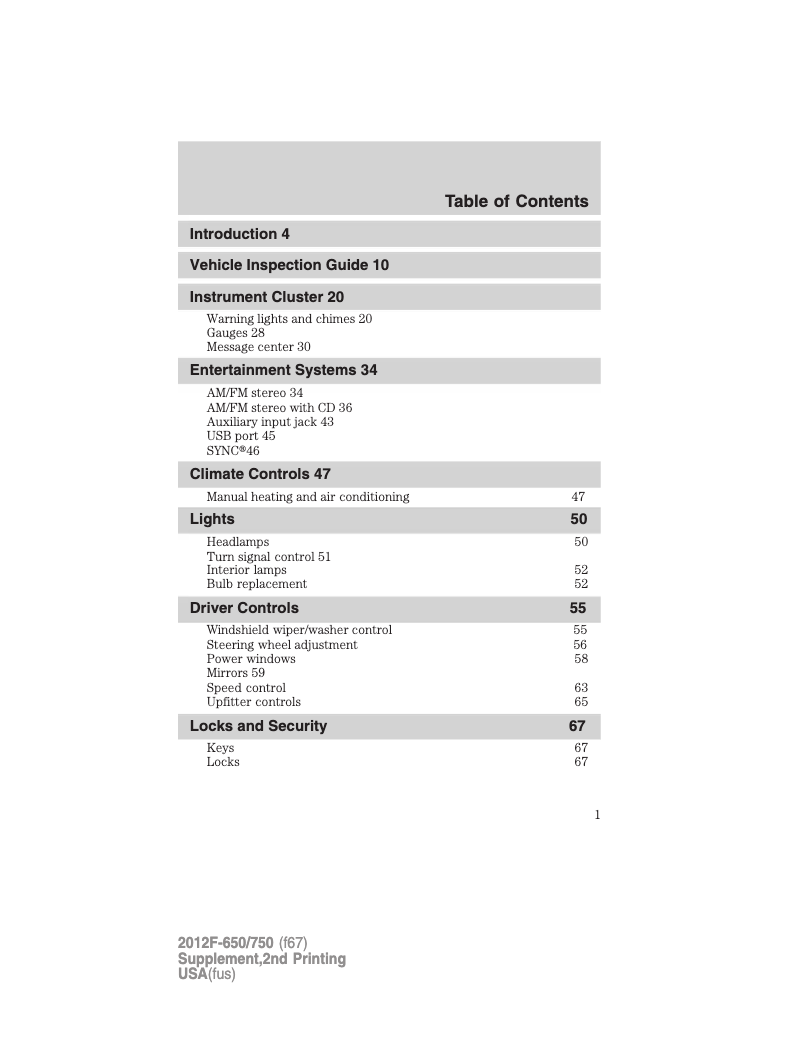 Image de la première page du manuel de l'appareil F-650 (2012)
