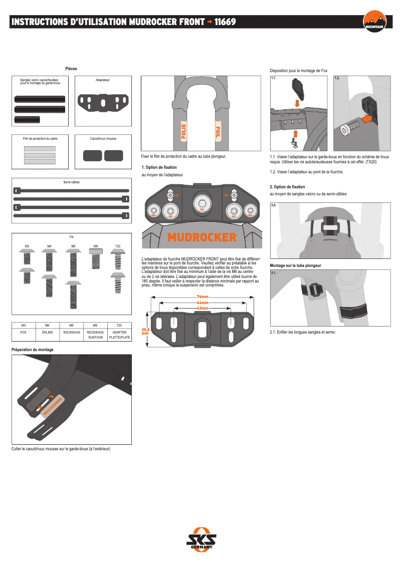 Page 1 de la notice Manuel utilisateur SKS Mudrocker SET