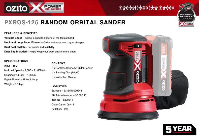 Image de la première page du manuel de l'appareil PXROS-125