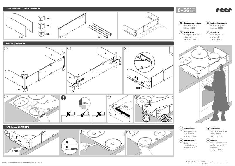 Page 1 de la notice Manuel utilisateur Reer Advanced 20058