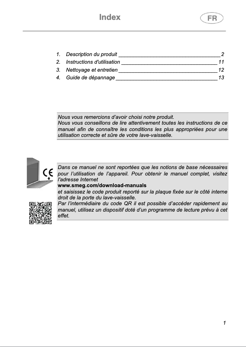 Page n°1 - Manuel utilisateur Smeg LVS344PM