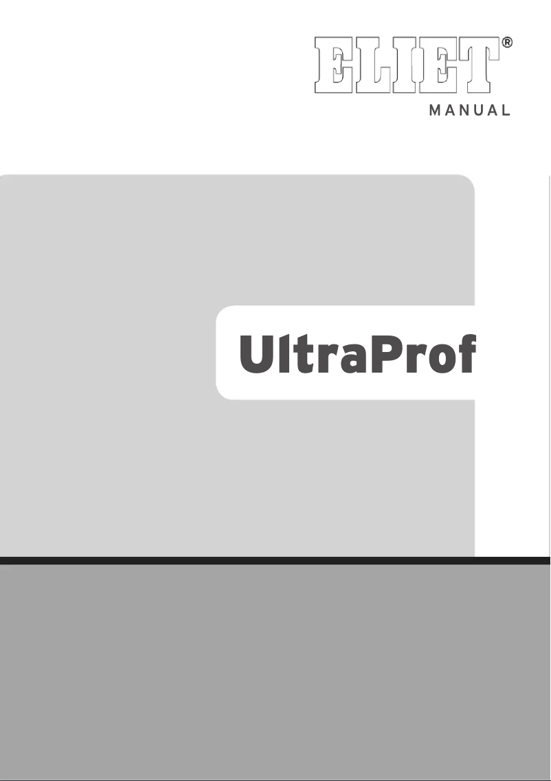 Page 1 de la notice Manuel utilisateur Eliet UltraProf