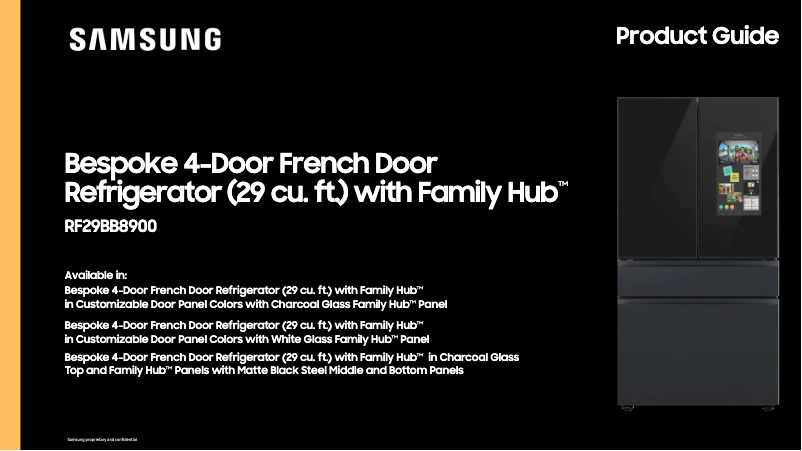 Page 1 de la notice Brochure Samsung RF29BB8900AW