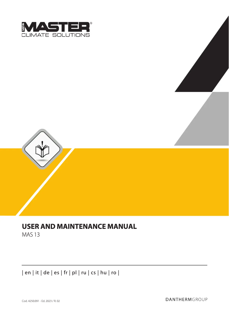 Page n°1 - Manuel utilisateur Master MAS 13
