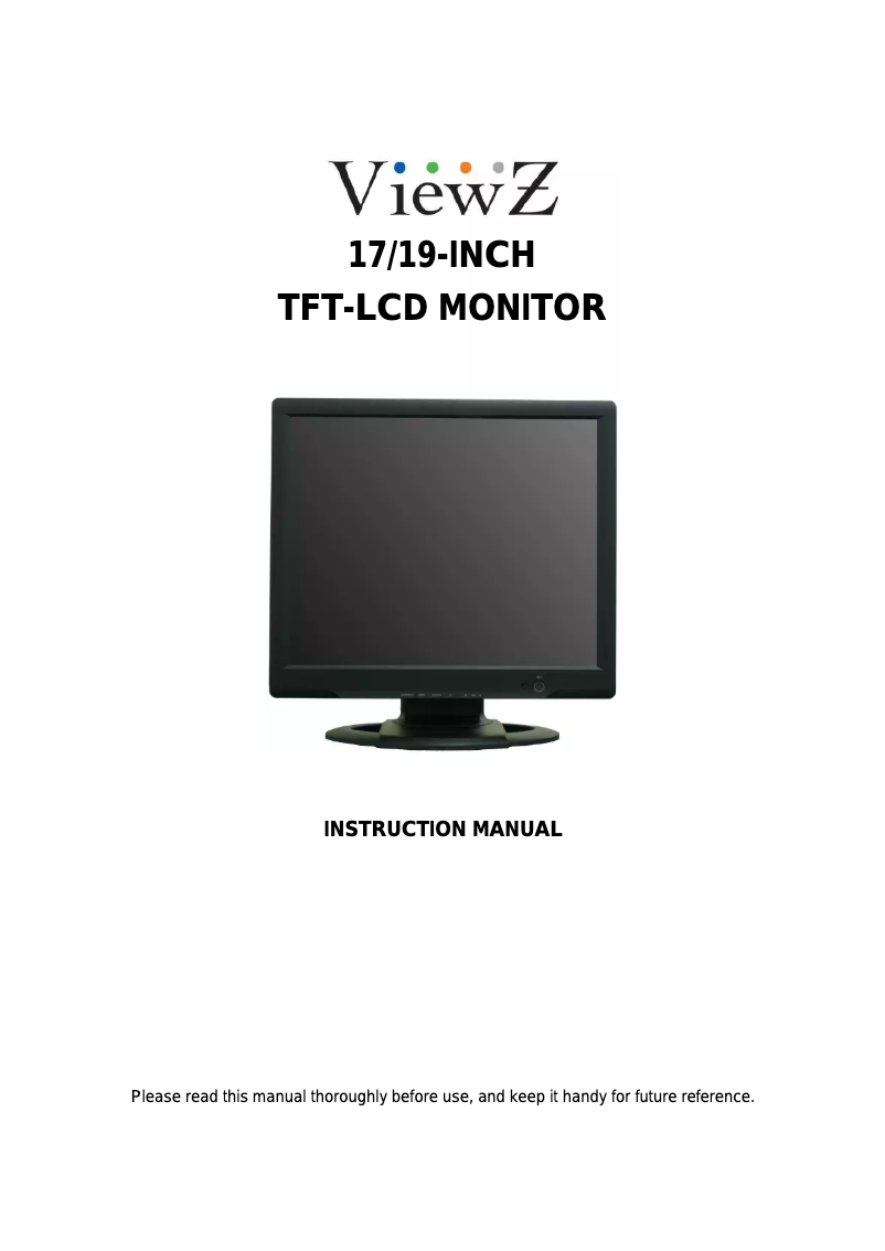 Page n°1 - Manuel utilisateur ViewZ VZ-19RTLD