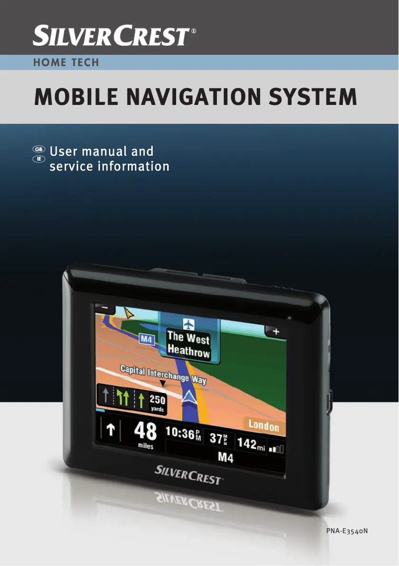 Page 1 de la notice Manuel utilisateur SilverCrest PNA-E3540N