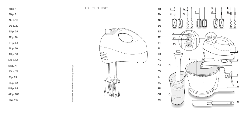 Page n°1 - Manuel utilisateur Tefal Prep'Line HT4131