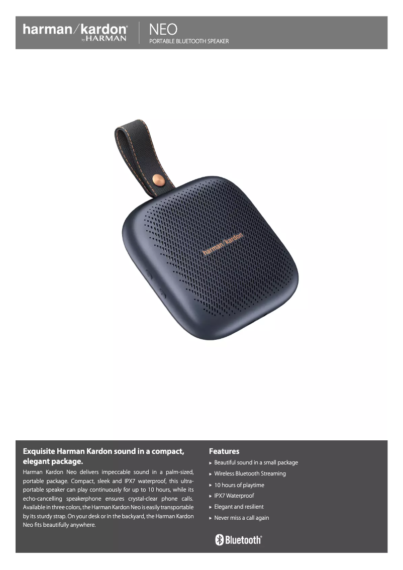 Página 1 del manual Ficha técnica Harman Kardon Neo