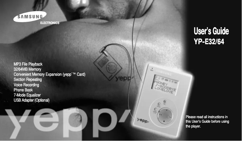 Page n°1 - Manuel utilisateur Samsung YP-SE64PS