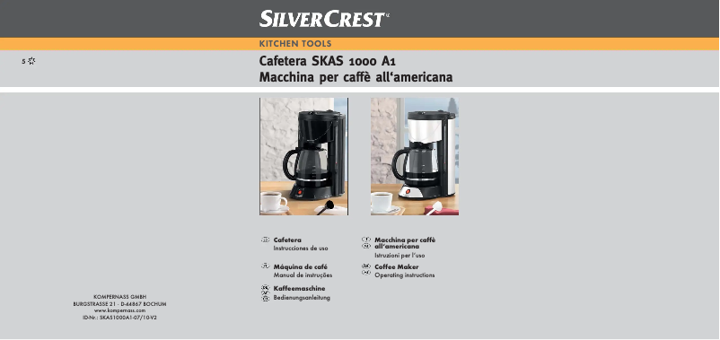 Page n°1 - Manuel utilisateur SilverCrest SKAS 1000 A1