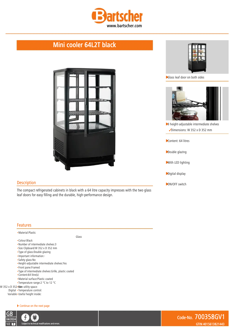 Image de la première page du manuel de l'appareil 700358GV1