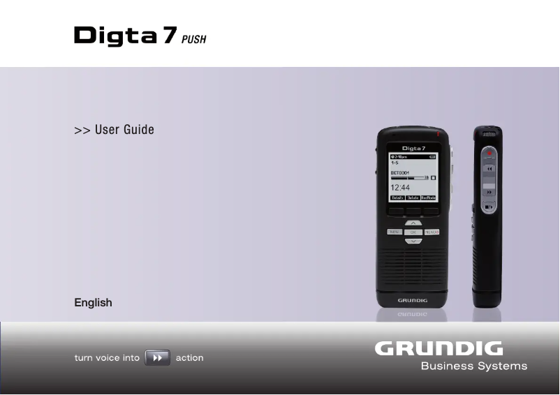 Page n°1 - Manuel utilisateur Grundig Digta 7 Push