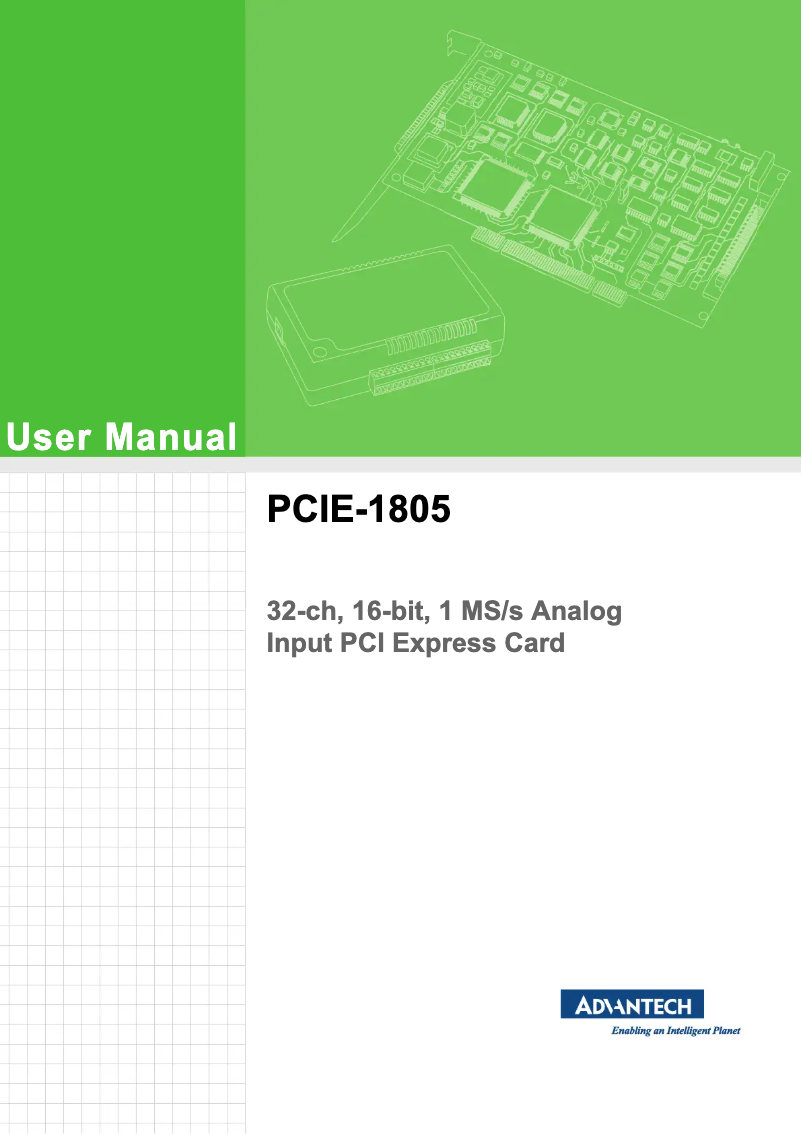 Image de la première page du manuel de l'appareil PCIE-1805-AE