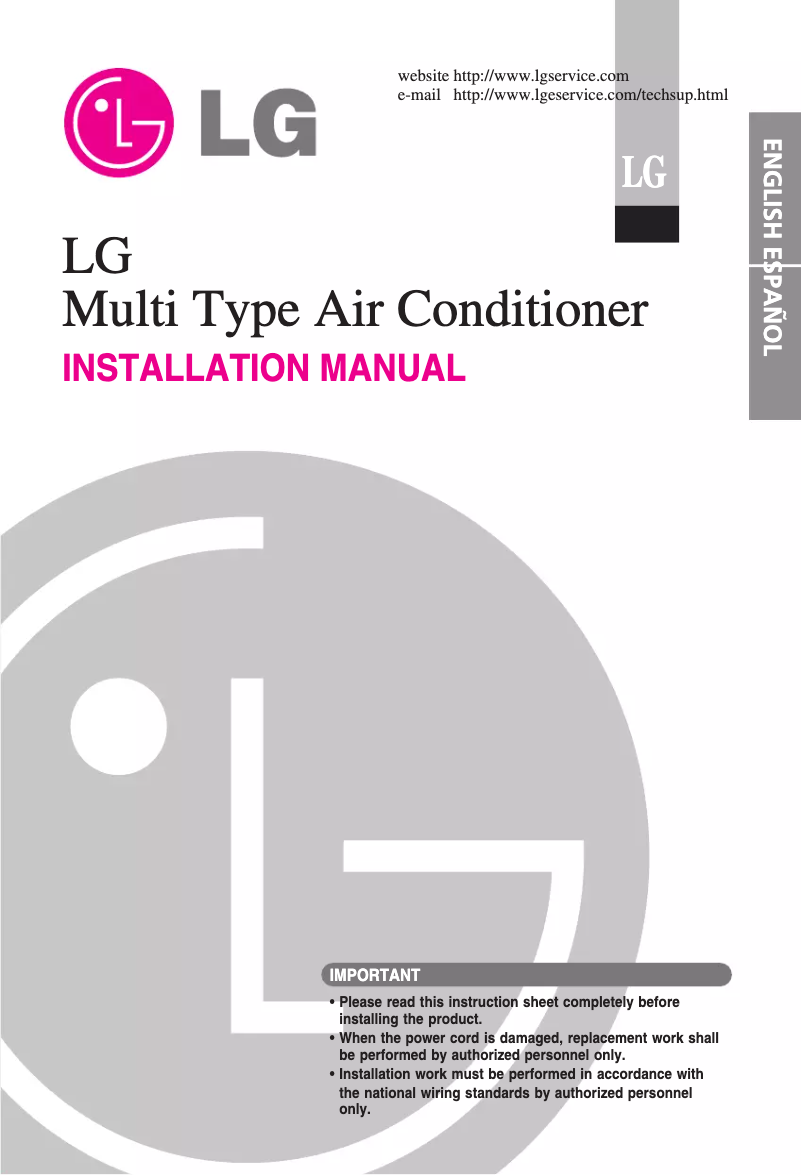 Page 1 of the manual User Manual LG A7UW406FA3