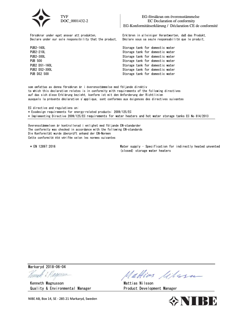 Imagen de la primera página del manual del dispositivo PUB2 500