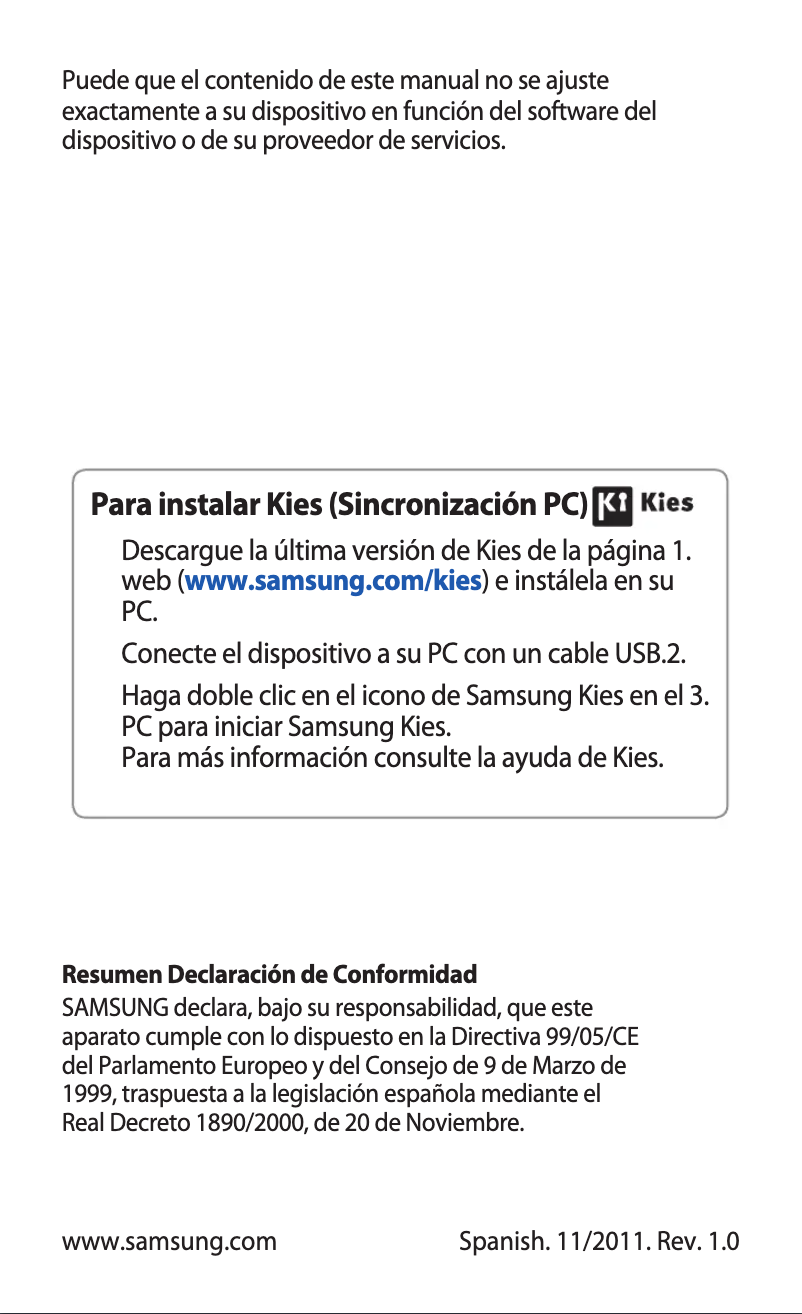 Page n°1 - Manuel utilisateur Samsung Wave III S8600