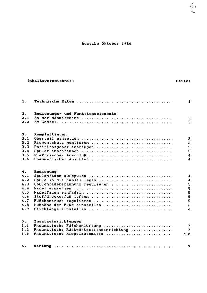 Page n°1 - Manuel utilisateur Dürkopp Adler 204-370