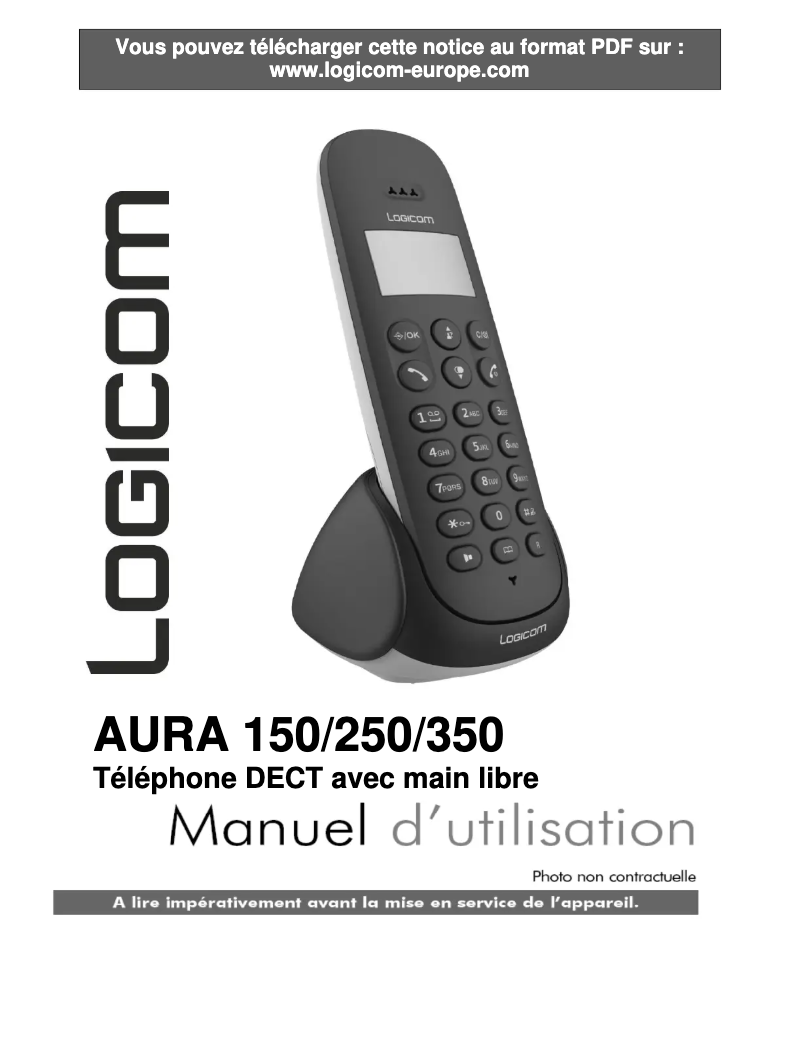 Page 1 of the manual User Manual Logicom Aura 250