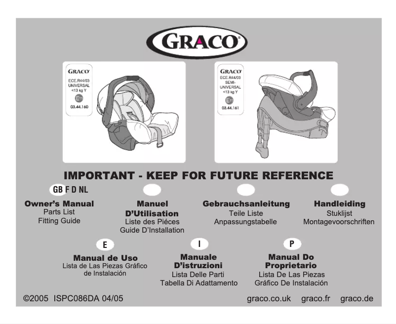 Image de la première page du manuel de l'appareil Junior Baby