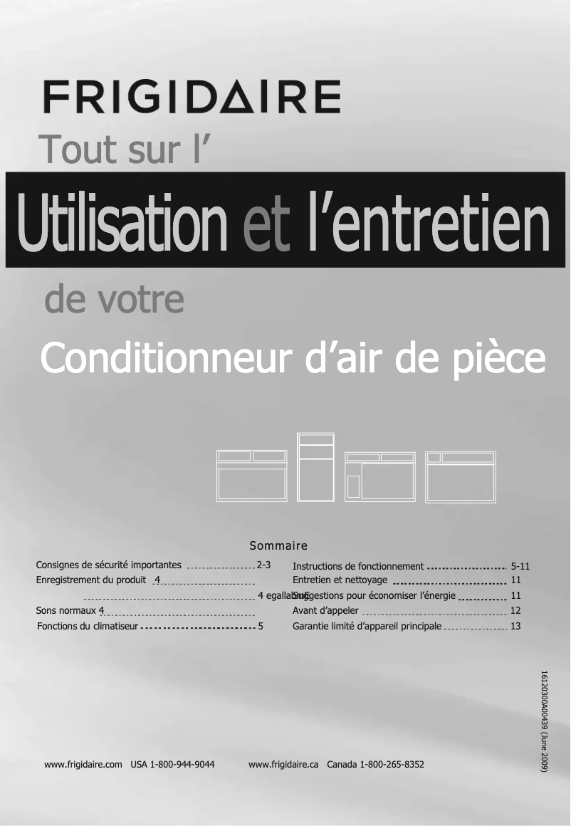 Page n°1 - Manuel utilisateur Frigidaire FFRE1833Q2